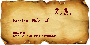 Kogler Máté névjegykártya